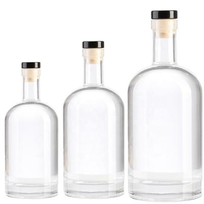 China Nordic Beverage 12 Ounce 375ml 750ml Vodka Glass Liquor Bottle With Synthetic Cork Above The T for sale