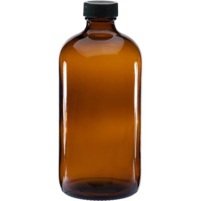 China Wholesale Recyclable 16 Ounce 500ml Amber Glass Bottles Kombucha Beer Bston Round Glass Bottle for sale