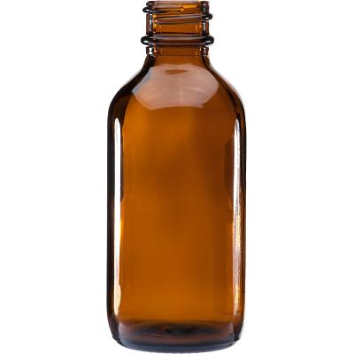 China Cosmetic Round 60ml Amber Boston Glass Bottle For Essential Oil for sale