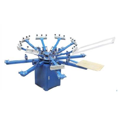 China Factory SPM850 8 Color 8 Station Manual T-shirt Carousel Screen Printing Press for sale