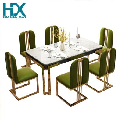 China HDX Design Modern Luxury Marble Dining Table and Chairs Italian Marble Sets for sale