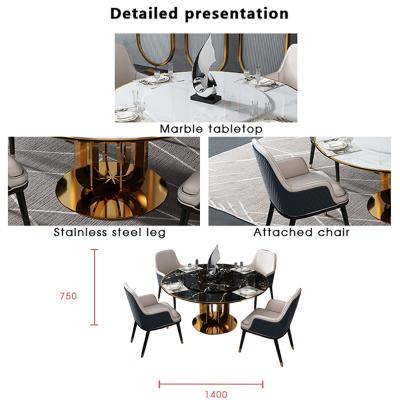 China Practical marble top dinner table sets restaurant dining table with 4 chairs sets maker for sale