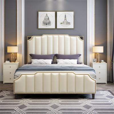 China European Luxury Bedroom Furniture Storage Bedroom Designs Gold King Queen Double Bed Royal Frame for sale