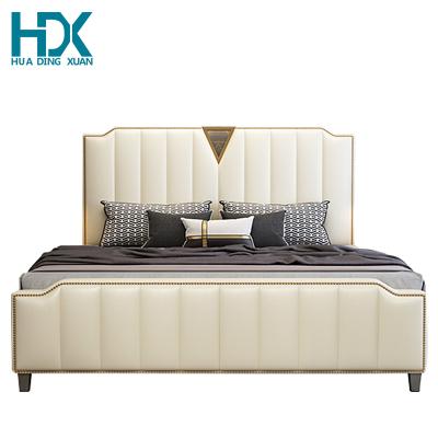 China HDX Soft Modern European Royal Luxury Design Leather Bed 1.8m King Size Double Bed for sale