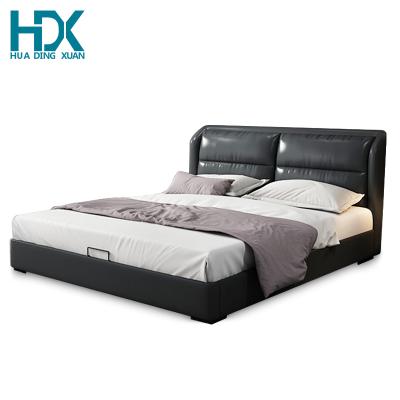 China HDX Simple Design Adjustable Leather King Queen Double Bed(Other) For Furniture Bedroom for sale