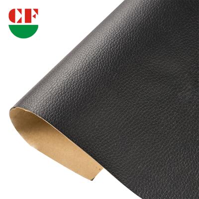 China Wholesale Waterproof Fashionable Single Sided Self Adhesive PU Synthetic Leather With Adhesive For Sofa for sale