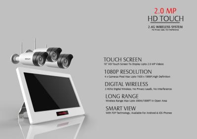 China 2.4GHz HD Wireless Surveillance Camera Systems with 10'' Touch Screen Monitor for sale