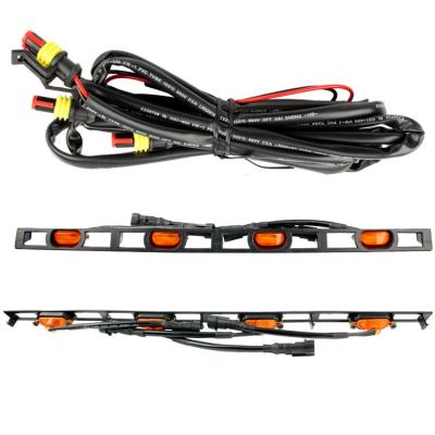 China ABS+led 4pc set Front Bumper Hood Car LED Amber Lights 2012-2015 Car LED Grill Lights for sale