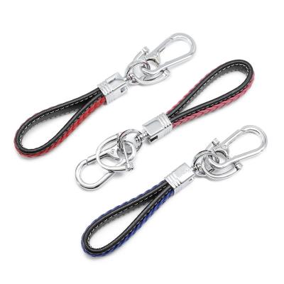 China Fashionable Hot Selling Custom Car Leather Car Logo Leather Woven Key Chain Key Chain for sale