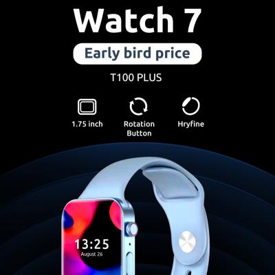 China Wholesale MP3 Playback Watch 7 Seri T100 PLUS T55+ Series 6 1.75 Inch Smartwatch Dual Button 7 Smart Watch For Apple Mobile Phone for sale