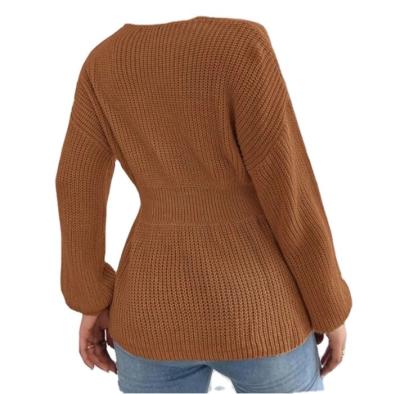 China 2022New European and American border fashion women's casual v-neck sweater breathable for sale