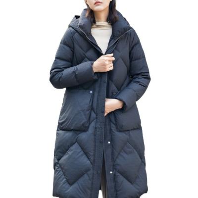 China 2021 Waterproof New Womens Ultra Light Black Women's Long Thin Duck Down Jacket Down Jacket for sale