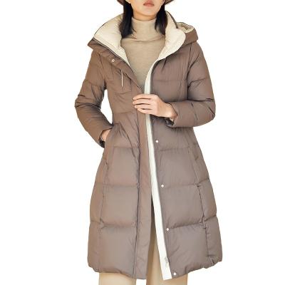 China Waterproof Women's Fashion Design Winter Coat Stripper Long Duck Down Coat For Ladies Female Jackets Professional Manufacture for sale