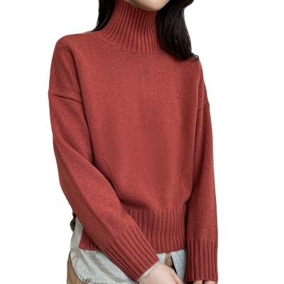 China Casmere Exclusive Floral Sweater Anti-wrinkle Long Sleeve Pattern With Treasures Turtle Neck Slim Knitwear Customized For Women for sale