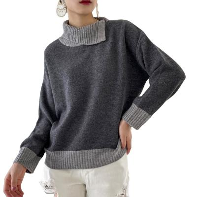 China Anti-Wrinkle Women Sweater Turtle Neck Women High Neck Sweaters Girl Knitted Custom Made 100% Pure Wool Pullover Sweater for sale