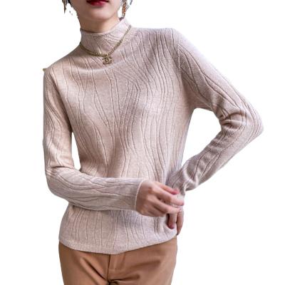 China Casual Custom Ladies Wool Sweater Jumper Pullover Long Sleeve Womens Winter Neck Anti-Wrinkle Top for sale