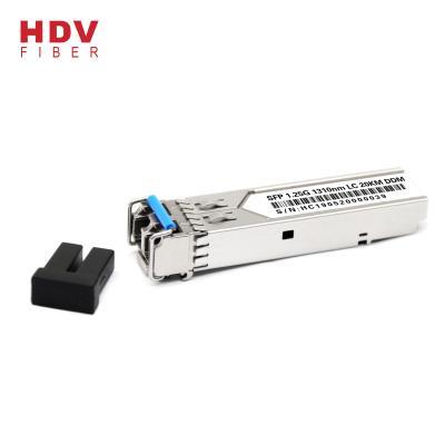 China FTTH FTTB FTTX Network SFP Transceiver Module LC Fiber Optic Connector 20KM 1000base-lx SMF SFP for sale