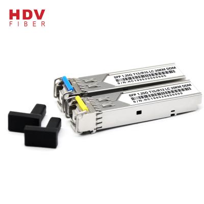 China FTTH HDV 1.25g bidi 20KM single mode SFP fiber transceiver module SFP module for sale