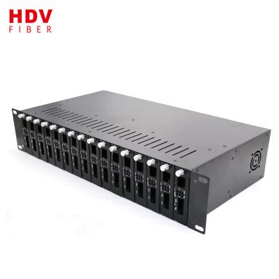 China FTTH FTTxFTTB 2U Network 14 Slots Fiber Media Converter Chassis Rack 19