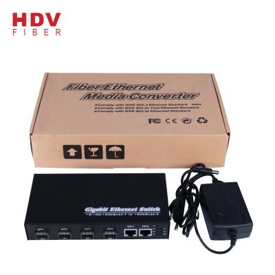 China QoS Switch Fibra Ethernet SFP Port Full Gigabit 4-Port Ethernet Switch for sale