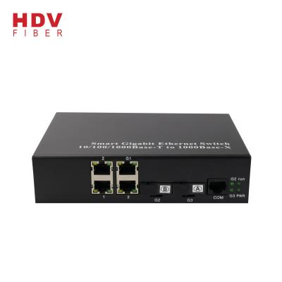 China LACP WEB/SNMP/CONSOLE Gigabit Managed Switch 4 Port with 2*1000M Optical Fiber Interface for sale