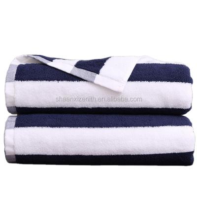 China 100 Compressed Wholesale Custom White Striped Cotton Toallas Rayadas Handtuch Black Beach Pool Towels With Logo for sale