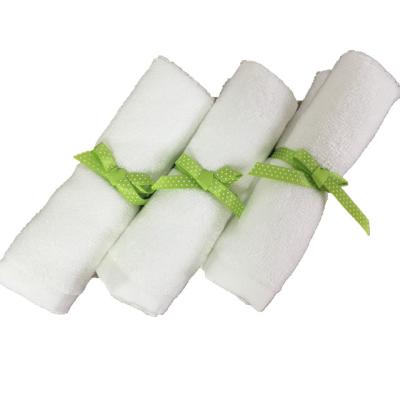 China Compressed Pure White Baby Washcloths Natural Bamboo Baby Towel Size 10