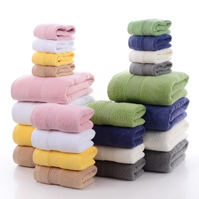 China Compressed Water Absorbent Compressed Towel Set Bath Towel Set 100% Pure Cotton Terry Color Hotel Bath Towel for sale