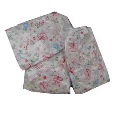 China 100%PVC Anti-bacteria Waterproof Plastic Pants Butterfly Printed Adult Diaper Inconvenient Pants for sale