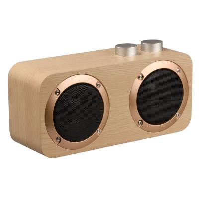 China New Trend Home Subwoofer Visual Outdoor Wooden Portable Stereo Radio Rugged Telephone Speaker Wooden Call Speakerphone With TF Card USB Port for sale