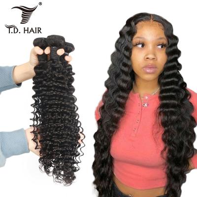 China Deep Wave Hair Bundle Deep Wave Hair Cuticle Aligned Raw Virgin Hair Maker Deep Curly Hair Bundles for sale