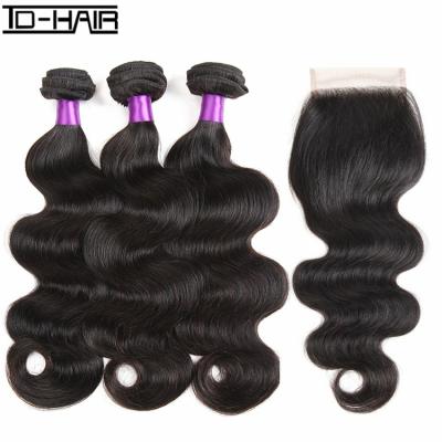 China Water Wave Bundles Extensions Weaving Body Wave Brazilian Hair Weaves 3 Bundles Lace Frontal Closure for sale