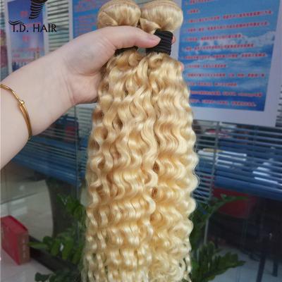 China No Tangle No Shedding High Quality Color Virgin Hair 613 Blonde Wavy Free Deep Shedding Hair Bundles for sale