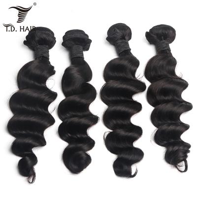 China Natural Brazilian Cuticle Aligned Virgin Hair Raw Unprocessed Bundles Wholesale Seller 100% Remy Human Hair Loose Wave Bundles for sale