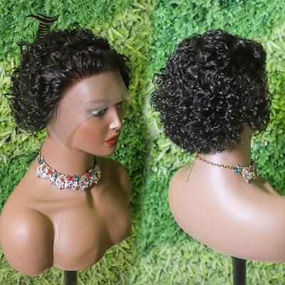 China Wholesale Cheap Brazilian Hair Pixie Cut Highlight Virgin Wigs Curl Wigs Cuticle Aligned Lace Front Pixie Cut Hair Wig for sale