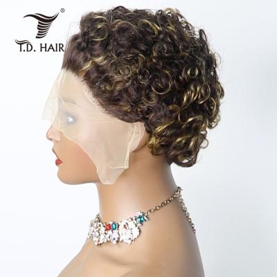 China Wholesale Transparent Free Cut Hair Pixie Cut Front Part 13X1 Lace 13X1 Lace Lead Wigs Hair Transparent Wigs For Black Women for sale