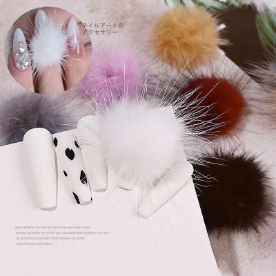 China Shiny Nail Art Accessories Detachable Magnet Hair Ball DIY Nail Decoration 2021 New for sale