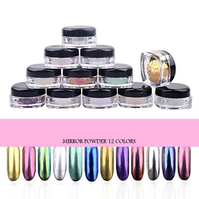 China Easy Apply Nail Polish Powder Mirror Powder Wholesale 2g Glitter Set Art Beauty Powder for sale