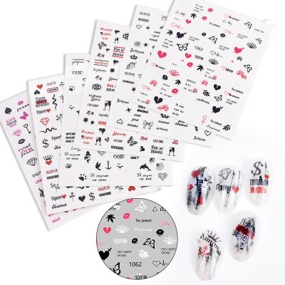 China Fashionable Nail Art Sticker Crown Flower Heart Shaped Nail Art Set Adhesive Nail Sticker for sale