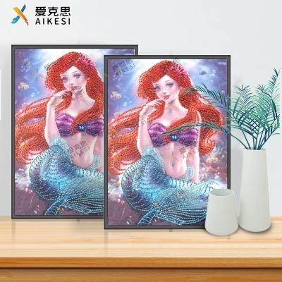 China Home Princess Gifts Diamond Painting Cute Girl Cartoon Mermaid 5d Diy Embroidery Cross Stitch Kits Decoration Wholesale for sale