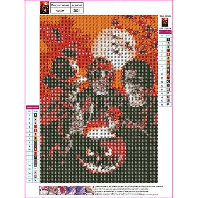 China Rhinestone Diamond Pumpkin Portrait And Moon Diamond Paintings From Diy Diamond Painting Halloween Full Cartoon Drill for sale