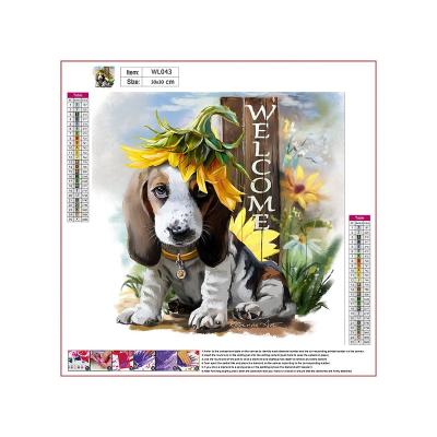 China High Quality Cartoon Canvas DIY Diamond Painting Animal Dog Animal Painting For Parent-child Interaction for sale