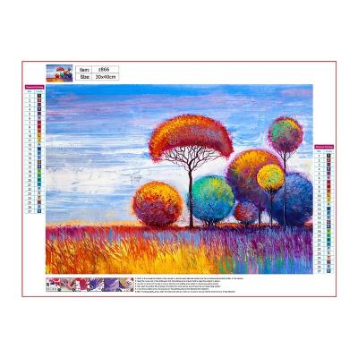 China Full Diamond Painting Drill Landscape Tree Diamond Beads Canvas Crafts Bedroom Wall Art Kits Embroidery 5d cartoon decoration painting for sale