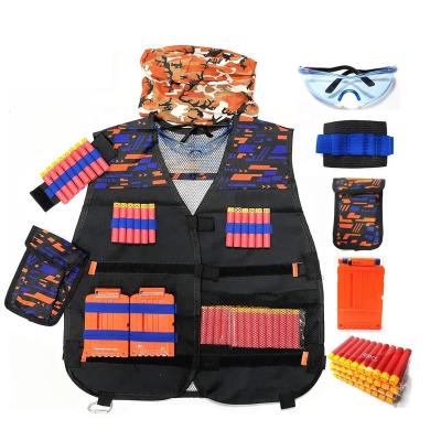 China Camouflage Blue Elite Tactical Vest Set Kids Outdoor Battle Play Pretend Game Soldier Shooting Toy Kit For Camouflage Blue Elite Tactical Vest Set for sale