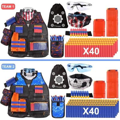 China Eva Bullet Shooting Protect Safety Invests Funny Pretend Game Soldier Boys and Outdoor Game Shooting Toys Kit Vest Gun Military Set of Police Role Playing Tactics for sale