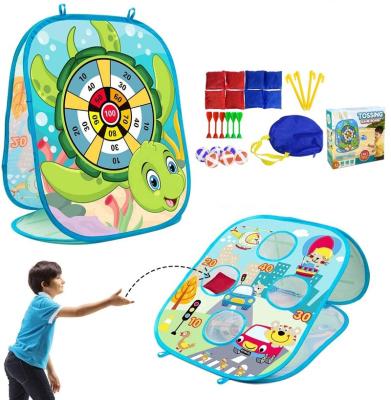 China Sports Toys 3 in 1 Folding Game Indoor Target Throwing Bean Bag Toss and Hook Ball Game Sandbag Toys Outdoor Kindergarten Toys for sale