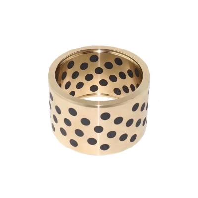 China Oil Free Bushing Brass Custom Copper Alloy Aluminum Graphite Oil Containing Copper Bushing Wear Resistant Self-Lubricating Bearing for sale