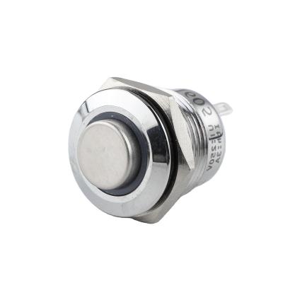 China XCE 16mm High Head Stainless Steel 1NO Metal Momentary Push Button Switch with Blue Ring LED 12V 24V Self-reset Waterproof for sale