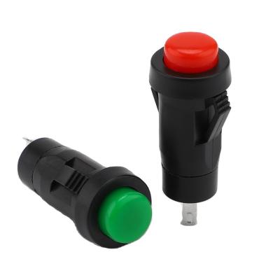 China PC XCE 12mm Momentary/Latching Switch 3A 125VAC 1.5A 250VAC Plastic Push Button DS-428K DS-427K Pin Terminal 1NO for sale