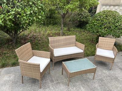 China UV Resistant Rattan Sofa Waterproof Design Indoor Outdoor Sofa Table Chair Dining Desk Ottoman Furniture Set for sale